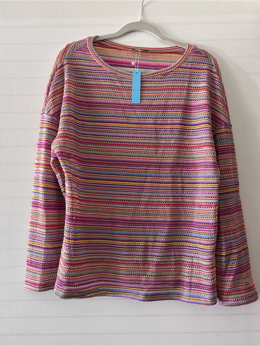 Women’s Striped Lightweight Knit Pullover Sweater - Multicolor - Picture 2 of 5